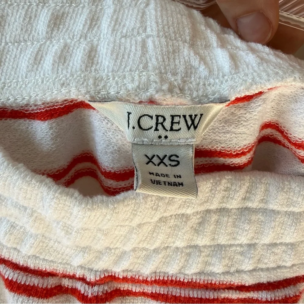 J. Crew Red and White Striped Hoody and Shorts Set - Picture 7 of 9